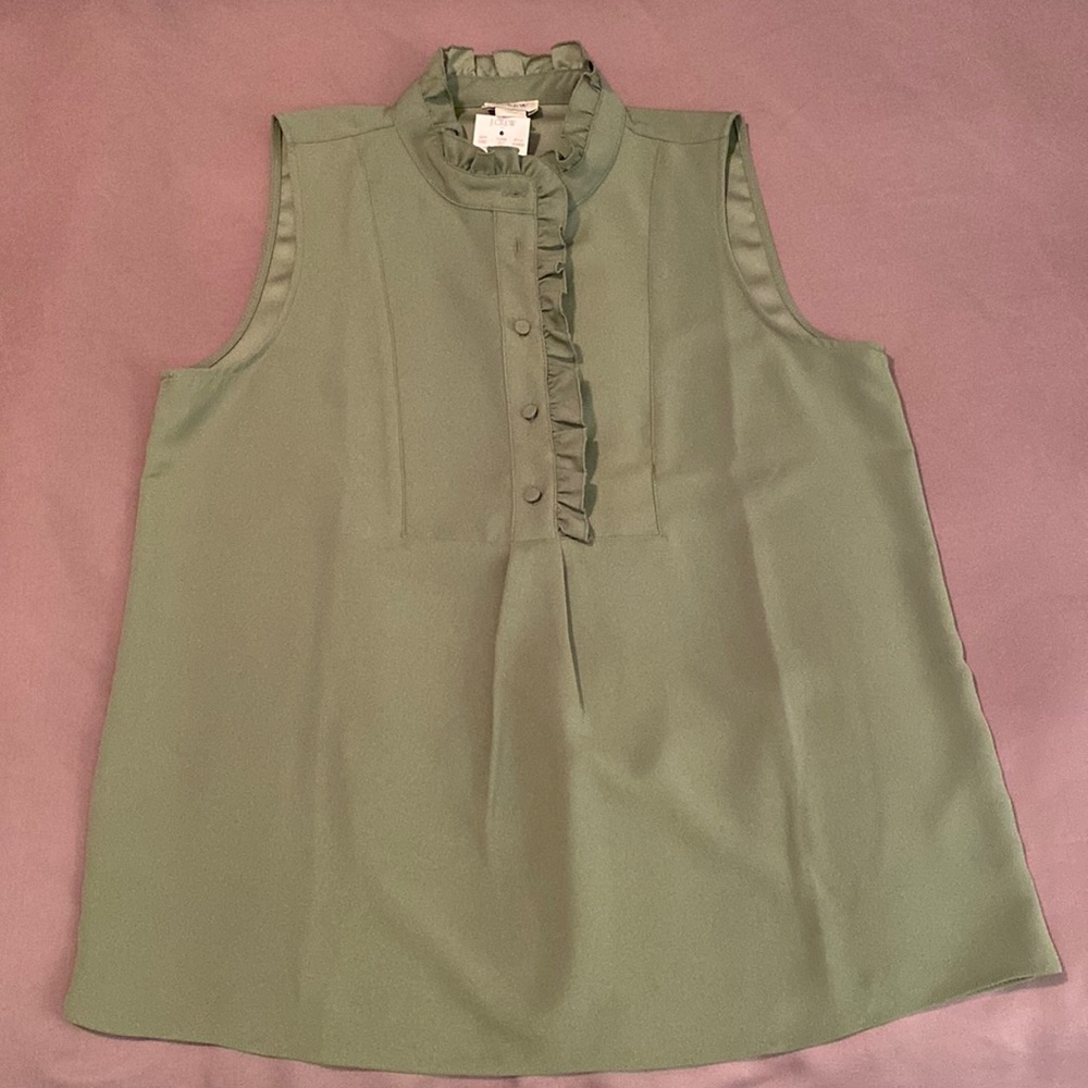 NWT - J. Crew Factory Ruffle Edge Sleeveless Blouse